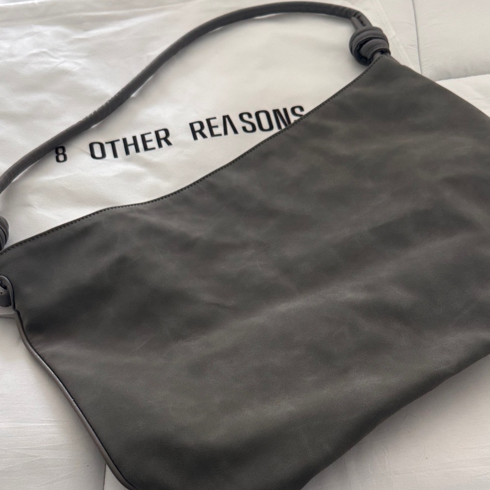 8 Other Reasons Gray Leather Shoulder Bag